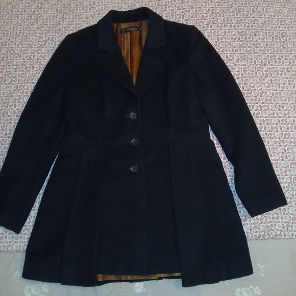 Peruvian Connection Alpalca Black Pea Coat - Picture 7 of 7